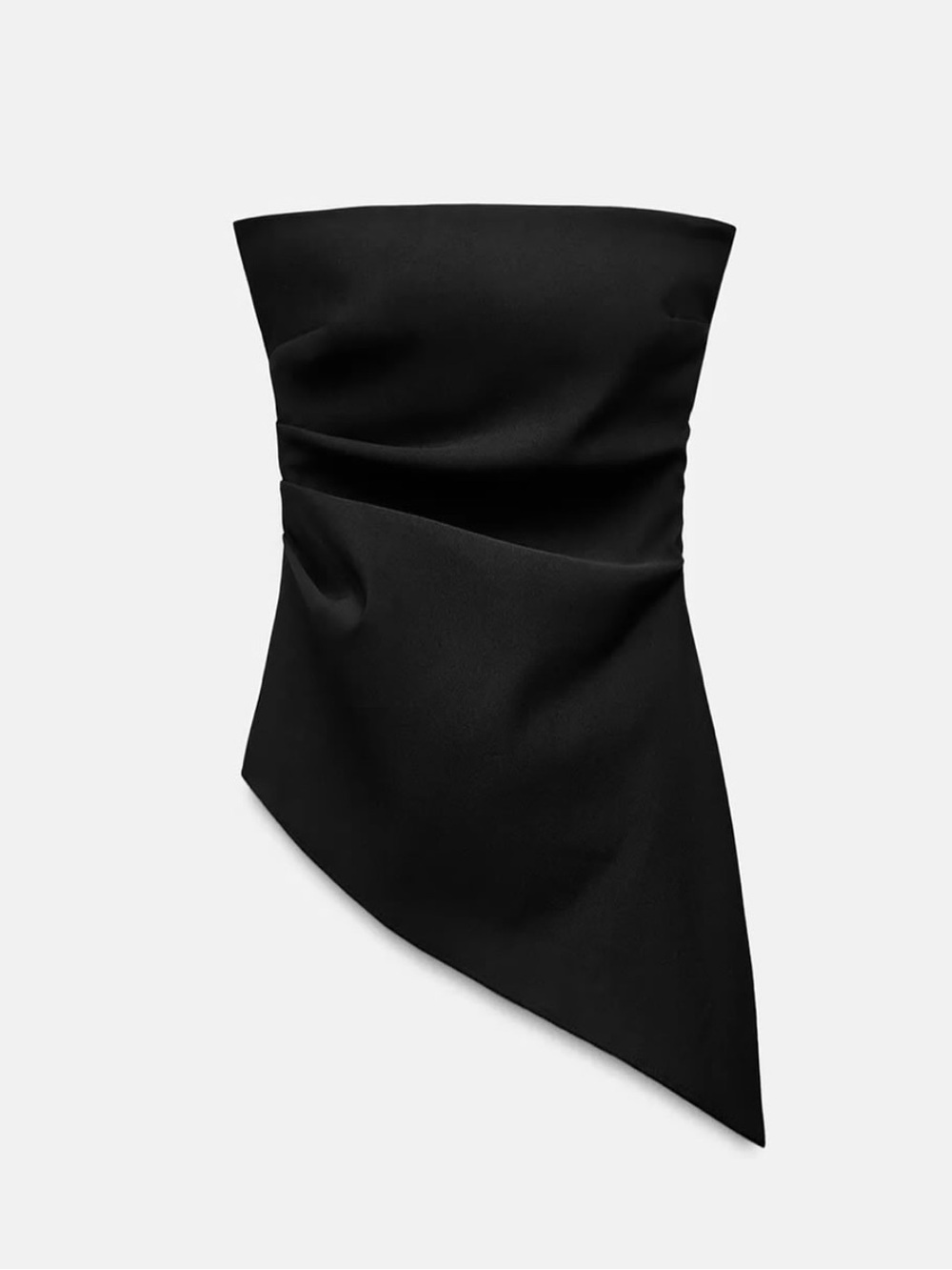 Zara Navy Blue Strapless Asymmetric Top
